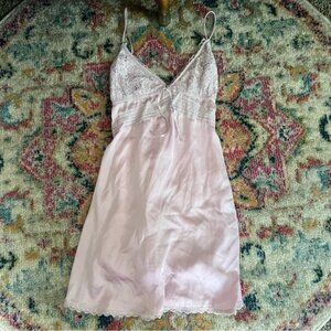 Elegant Pink Lace Slip Dress